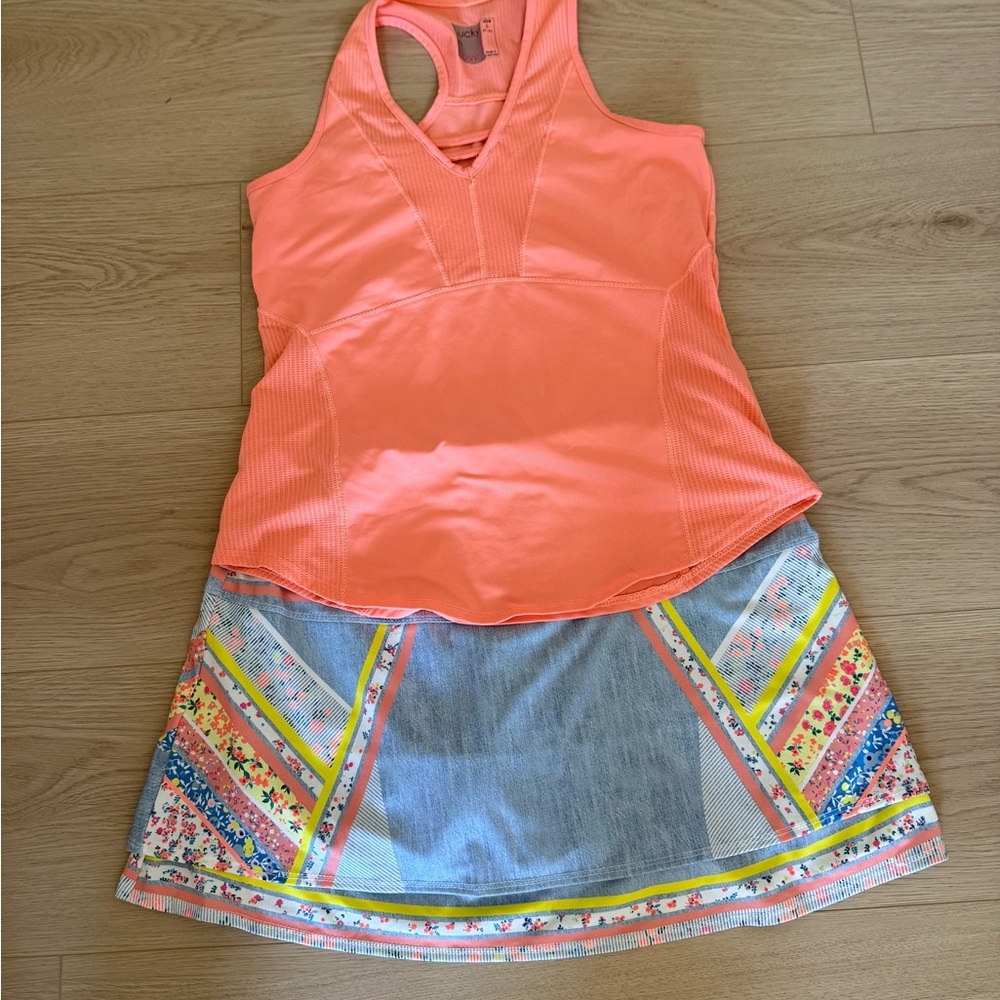 Lucky in Love M tennis skirt and matching S tank
